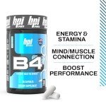 BPI Sports B4 – Extra-Strength Fat Burner – Keto-Friendly – Appetite Suppressant – Caffeine, Niacin, Quercetin, Yohimbine – 30 Servings – 710mg