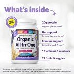 Purely Inspired All-in-One Vegan Protein Powder for Men & Women, French Vanilla (16 Servings) - Plant-Based Organic Protein Powder for Shakes & Smoothies - Gluten-Free Nutritional Meal Replacement