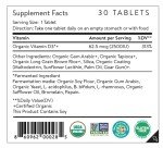 Movita Certified Organic Vitamin D3 2500IU – Supports Energy, Immune Health & Bone Strength – Fermented Whole Foods, Organic, Vegan, Gluten-Free, Non-GMO – 30-Day Supply (Eco-Friendly Pouch)