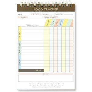 Cora Kate Food Journal Diary, 5.5 x 8.5 Calorie Counter Book, 50-Page Double-Sided Spiral Bound Meal Tracker for Tracking Calories, Carbs, Fat, Protein, Calorie Tracker, Food Log for Diet & Nutrition
