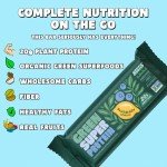Nectis Green Super Protein Meal Bars, Apple Cinnamon, 20g plant protein, Organic Greens, high fiber, vegan, no soy, non gmo, 82g Bar, 8 pack