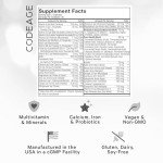 Codeage Teen’s Daily Multivitamin Supplement, 25+ Vitamins & Minerals for Teenage Boys & Girls, Organic Whole Foods Vitamins for Teenagers, Vitamin A, B, C, D, E, K, Omega-3, 60 Ct