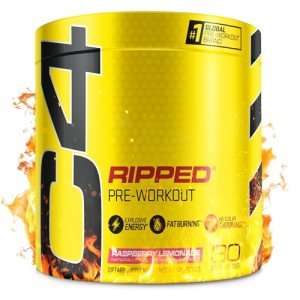 Cellucor C4 Ripped Pre Workout Powder for Energy | Beta Alanine, Sugar Free Energy Supplement Preworkout for Men & Women - 150mg Caffeine + Creatine-Free, Raspberry Lemonade 30 Servings