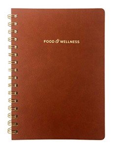Kunitsa Co. Food and Exercise Journal for Women - Track Meals, Nutrition, and Weight Loss, 90 Days, Walnut Brown, 8.5 x 6 Inches