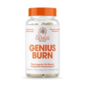 Genius Thermogenic Fat Burner, 60 Diet Veggie Pills - Weight Loss & Metabolism Supplement, Appetite Suppressant & Energy Booster - Caffeine-Free Nootropic Focus & Brain Boost - Ashwagandha & TeaCrine