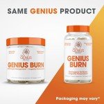 Genius Thermogenic Fat Burner, 60 Diet Veggie Pills - Weight Loss & Metabolism Supplement, Appetite Suppressant & Energy Booster - Caffeine-Free Nootropic Focus & Brain Boost - Ashwagandha & TeaCrine
