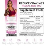 Crave Less: Secrets | NEW FORMULA Max Strength Appetite Suppressant Weight Loss Pills for Women | Belly Fat Burner, Carb Blocker, Energy Booster | 7 Ultra Ingredients for Fast Results - 60 Capsules