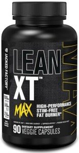 Jacked Factory Lean-XT Max - High-Performance Stim-Free Fat Burner with Carnipure, Green Tea Extract, InnoSlim, & ForsLean for Increased Metabolism, Weight Loss, & Appetite Suppression - 90 Count