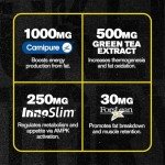Jacked Factory Lean-XT Max - High-Performance Stim-Free Fat Burner with Carnipure, Green Tea Extract, InnoSlim, & ForsLean for Increased Metabolism, Weight Loss, & Appetite Suppression - 90 Count