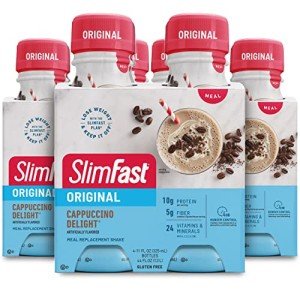 SlimFast Meal Replacement Shake, Original Cappuccino Delight, 10g of Ready to Drink Protein for Weight Loss, 11 Fl. Oz Bottle, 4 Count (Pack of 3) (Packaging May Vary)
