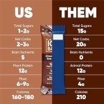 IQBAR Brain and Body Plant Protein Bars - 7 Bar Sampler Pack - Gluten Free, High Fiber, Vegan Snacks - Low Sugar Meal Replacement