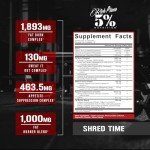 5% Nutrition Shred Time Fat Burner | Green Tea, Coffee Bean, Cayenne, Theobromine, GBB | Appetite Suppression | 30 Servings (180 Capsules)
