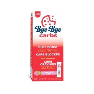 Bye-Bye Carbs - GLP-1 Booster & Carb Blocking Drink Mix - Fight Cravings, Feel Full Longer, & Support Digestion Sugar-Free & Keto Friendly - Strawberry Kiwi