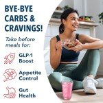 Bye-Bye Carbs - GLP-1 Booster & Carb Blocking Drink Mix - Fight Cravings, Feel Full Longer, & Support Digestion Sugar-Free & Keto Friendly - Strawberry Kiwi