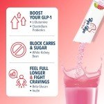 Bye-Bye Carbs - GLP-1 Booster & Carb Blocking Drink Mix - Fight Cravings, Feel Full Longer, & Support Digestion Sugar-Free & Keto Friendly - Strawberry Kiwi