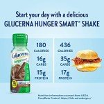 Glucerna Hunger Smart Shake, Diabetic Drink to Support Blood Sugar Management, 15g Protein, 180 Calories, Classic Chocolate, 10-fl-oz Bottle, 24 Count