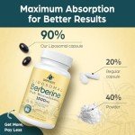 Corpofuerte Liposomal Berberine HCl 1500 mg - Berberine Supplement Activates AMPK & GLP-1 - Supports Reduces Body Burden in Women and Men (1 Pack)
