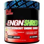 EVL Ultimate Pre Workout Powder - Thermogenic Fat Burner Preworkout Powder Drink for Lasting Energy Focus and Stamina - ENGN Shred Intense Fat Burning Creatine Free Preworkout Drink - Cherry Limeade
