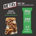 MET-Rx Big 100 Colossal Protein Bars, Crispy Apple Pie Meal Replacement Bars, 9 Count (Pack of 2)