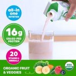 Orgain Organic Nutritional Protein Shake, Strawberries & Cream - 16g Grass Fed Whey Protein, Meal Replacement, 20 Vitamins & Minerals, Fruits & Vegetables, Gluten Free, Non-GMO, 11 Fl Oz (12 Pack)