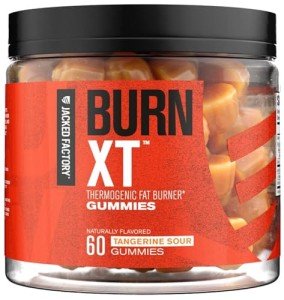Jacked Factory Burn-XT Weight Loss Gummies - Thermogenic Fat Burner & Appetite Suppressant Gummies with Acetyl-L-Carnitine HCL, MitoBurn, & Caffeine - 60 Gummies, Tangerine Sour