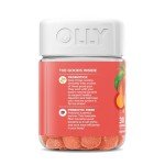 OLLY Probiotic + Prebiotic Gummy, Digestive Support and Gut Health, 500 Million CFUs, Fiber, Adult Chewable Supplement for Men and Women, Peach, 30 Day Supply - 30 Count