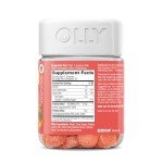 OLLY Probiotic + Prebiotic Gummy, Digestive Support and Gut Health, 500 Million CFUs, Fiber, Adult Chewable Supplement for Men and Women, Peach, 30 Day Supply - 30 Count
