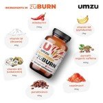 UMZU ZuBurn Thermogenic Fat Burner Supplement for a Healthy Body Composition | Natural Ingredients to Support Metabolism, Increase Calorie Burn & Reduce Body Fat* (30 Day Supply | 60 Capsules)