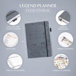 Legend Food Journal – 6-Month Wellness Diary for Tracking Meals, Calories, Macros & Exercise – Weightloss Planner & Diet Tracker – Daily Log for Weight Loss & Nutrition – 7" x 10" (Mystic Gray)