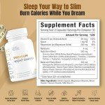 PREMIUM Night Shred - Bed Time Weight Loss Pills for Women & Fat Burner for Men - Sleep Aid, Appetite Suppressant, Metabolism Booster | 16 Research Backed Ingredients for Sleep, Relaxing - 60 Capsules