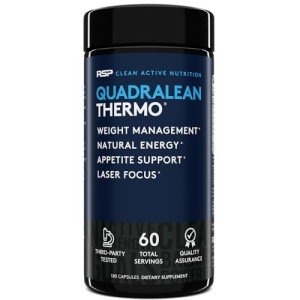 RSP Nutrition QuadraLean Thermogenic Fat Burner for Men & Women, Weight Loss Supplement, Crash-Free Energy, Metabolism Booster & Appetite Suppressant, Diet Pills, 60 Serv (Packaging May Vary)
