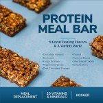WonderSlim Meal Replacement Protein Bar, Peanut, 15g Protein, 20 Vitamins & Minerals, Gluten Free (7ct)
