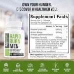 Rapid Fat Burner MEN | 7 Powerful Ingredients for Male Fat Loss, Appetite Suppressant + Carb Blocker | Lose Belly Fat, Increase Energy, Size, Stamina & Sustain Muscle Mass - 60 Capsules for Men