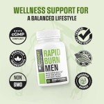 Rapid Fat Burner MEN | 7 Powerful Ingredients for Male Fat Loss, Appetite Suppressant + Carb Blocker | Lose Belly Fat, Increase Energy, Size, Stamina & Sustain Muscle Mass - 60 Capsules for Men