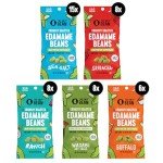 The Only Bean High Protein Snacks, Healthy Office Snacks, Healthy Snacks for Adults and Kids for Lunch, Vegan, Low Carb & Gluten Free - Edamame Beans Snack, Variety Pack - 0.9oz (Pack of 45)
