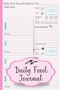 Daily Food Journal: 90-Day Meal Tracking Diary - Calorie Counter for Weight Loss Diet Exercise & Fitness Tracker for Women