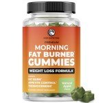 Morning Fat Burner Gummies | Weight Loss for Women & Men | Thermogenic Belly Fat Burner with Green Tea, Garcinia, Green Coffee Bean & More | Appetite Suppressant & Metabolism Booster | 60 Gummies