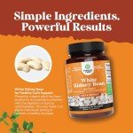 Pure White Kidney Bean Extract - AMPK Activator Pre Workout for Men and Women Natural Energy Supplement - Daily Fiber Supplement for Digestive Health and Energy Boost with Molybdenum and Amino Acids