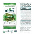 Gimme Seaweed Organic Premium Roasted Seaweed Snacks, Wasabi, 20 Count, Keto, Vegan, Gluten-Free, Great Source of Omega3s and Iodine, Healthy On-The-Go Snack for Kids and Adults