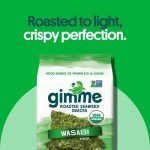 Gimme Seaweed Organic Premium Roasted Seaweed Snacks, Wasabi, 20 Count, Keto, Vegan, Gluten-Free, Great Source of Omega3s and Iodine, Healthy On-The-Go Snack for Kids and Adults