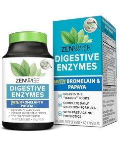 Zenwise Health Digestive Enzymes and Bromelain for Gut Health - Probiotic Multi Enzymes with Prebiotics and Probiotics for Women and Men for Digestive Health and Bloating Relief for Digestion - 60 CT