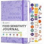 JUBTIC Food Sensitivity Journal, Food Journal for Women Weight Loss, Food Diary and Symptom Log for Ibs, Allergies, Intolerance, Low Fodmap, Health Habit Tracker-(5.6 X 8.5”) Purple