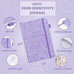 JUBTIC Food Sensitivity Journal, Food Journal for Women Weight Loss, Food Diary and Symptom Log for Ibs, Allergies, Intolerance, Low Fodmap, Health Habit Tracker-(5.6 X 8.5”) Purple