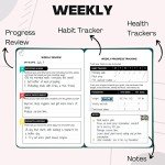 Life & Apples Wellness Journal Planner – Food Log, Fitness Tracker, Habit Tracker, Weight Loss Journal for Diet Tracking and Health Goals, Undated, Size A5, Leopard