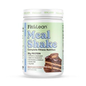 Fit & Lean Meal Shake Meal Replacement with Protein, Fiber, Probiotics and Organic Fruits & Vegetables, Chocolate Peanut Butter Pie, 1lb, 10 Servings