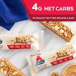 Atkins Peanut Butter Granola High Protein Bar, High Fiber , 16g Protein, 1g Sugar, 4g Net Carb, Keto Friendly, 12 Count