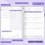Clever Fox Fitness & Food Journal – Nutrition & Workout Planner for Women & Men – Diet & Gym Exercise Log Book with Calendars, Diet & Training Trackers - Undated, A5 Size, Hardcover (Lavender)