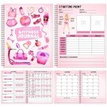 Harloon Food and Fitness Journal for Women Weight Loss Tracker Planner Workout Dairy Wellness Log Notebook with Calendar Calorie Counter Diet Meals Health Gift for Women Mom Wife, 8.5 x 11''