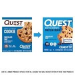 Quest Nutrition Chocolate Chip Protein Cookie, 15g Protein, 1g Sugar, 2g Net Carbs, Keto Friendly, High Protein, Low Carb; 12 Count