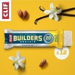 CLIF BUILDERS Protein Bars - Vanilla Almond Flavor - 20g Plant Based Protein - Gluten Free - Non-GMO - Low Glycemic - No Artificial Sweeteners - 2.4 oz. (12 Pack)